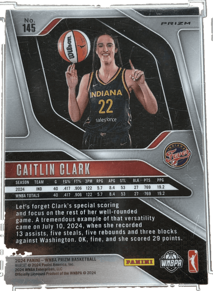 Panini 2024 Orange Ice Prizm Caitlin Clark #145