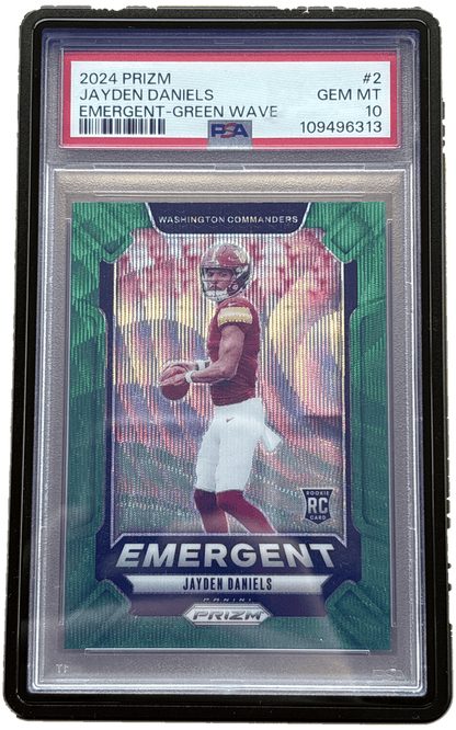 2024 Panini Prizm Emergent Green Wave Jayden Daniels #2RC - PSA 10
