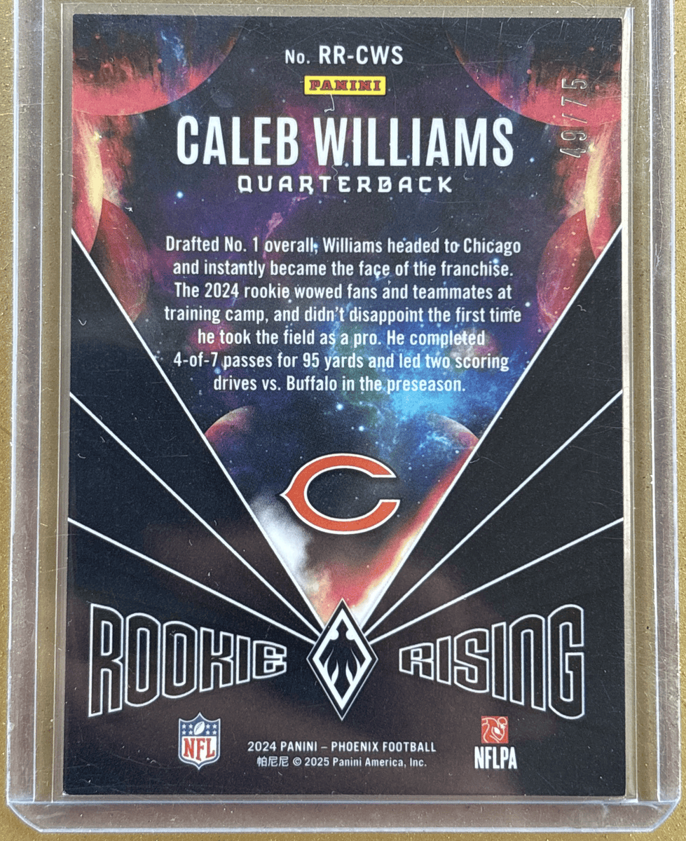 Panini 2024 Phoenix Rookie Rising Bronze /75 Caleb Williams #RR-CWS RC