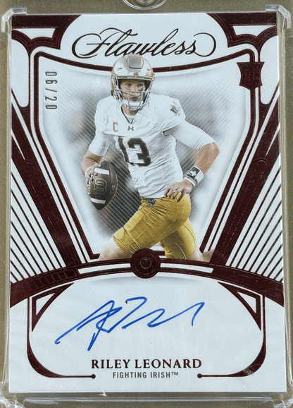 Panini 2025 Flawless Riley Leonard #RGS-RLD Ruby /20 RC