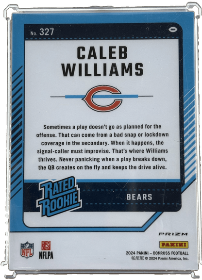 Panini 2024 Optic Caleb Williams #327 Red and Green RC