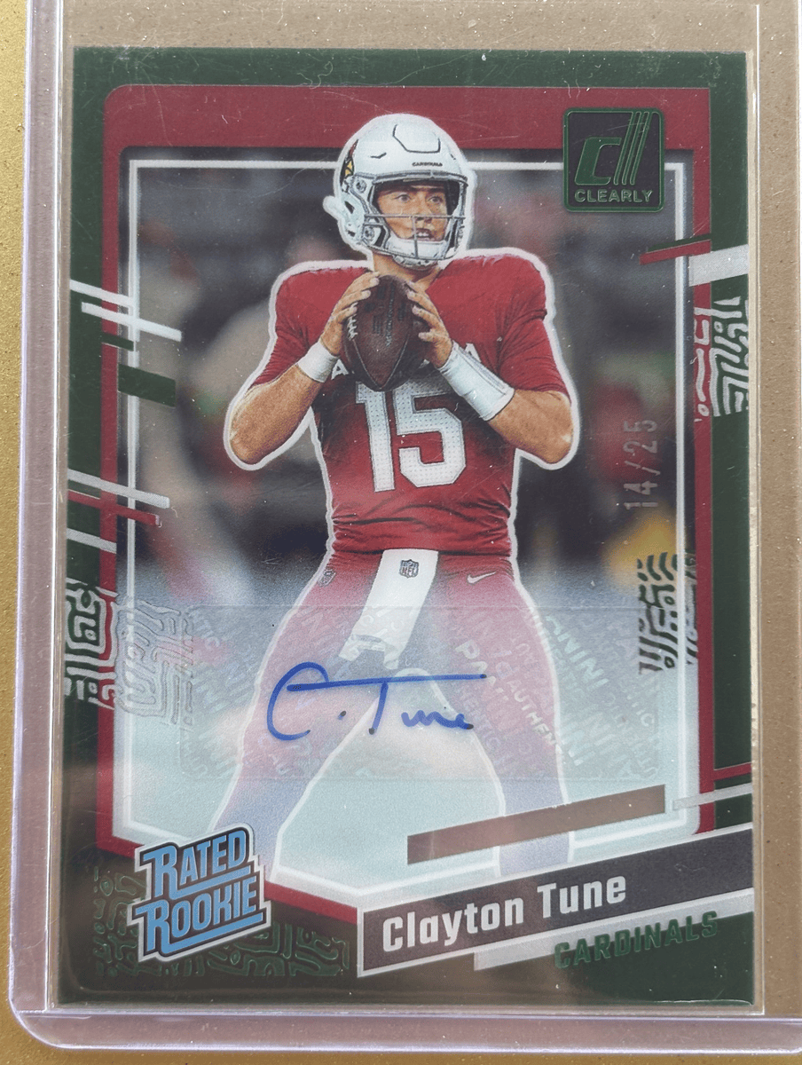 Panini 2023 Donruss Clearly Green Autos /25 Clayton Tune #56 RC