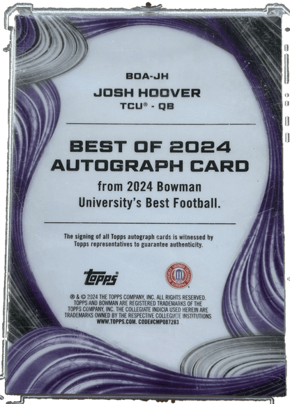 Topps 2024 Bowman U Best Josh Hoover Auto /25  #35