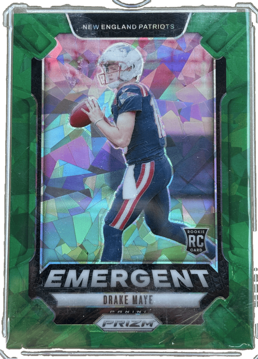 2024 Panini Prizm Drake Maye #4 Green Ice RC Football Card
