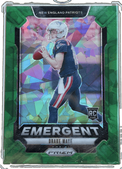 2024 Panini Prizm Drake Maye #4 Green Ice RC Football Card