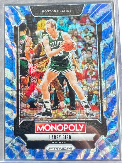 Panini 2024-25 Prizm Monopoly Boardwalk Blue Tiger Stripe Prizm Larry Bird #LEG3 — normalized
