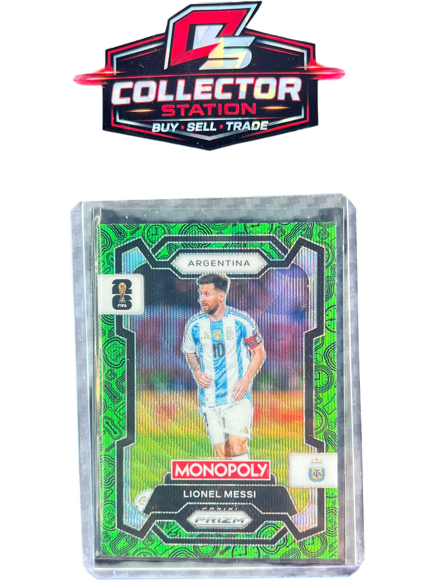 Panini 2026 Prizm Monopoly FIFA World Cup Lionel Messi Green Wave #1 — normalized