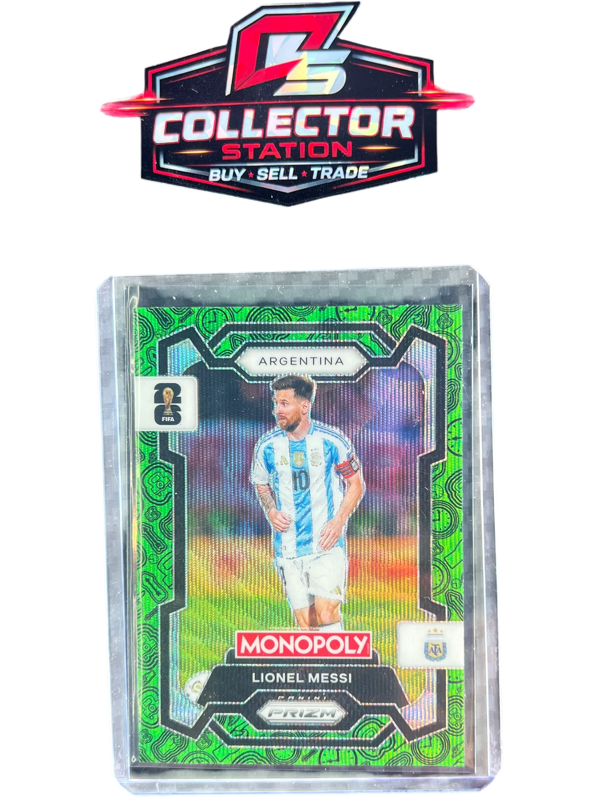 Panini 2026 Prizm Monopoly FIFA World Cup Lionel Messi Green Wave #1 — normalized