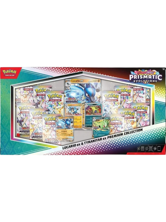 Pokémon Prismatic Evolutions Lucario ex & Tyranitar ex Premium Collection — normalized