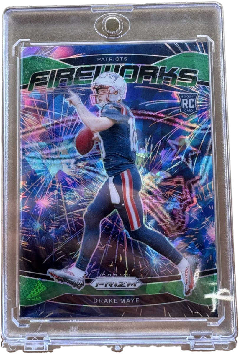 Panini 2024 Prizm Fireworks Green Ice Drake Maye RC — normalized