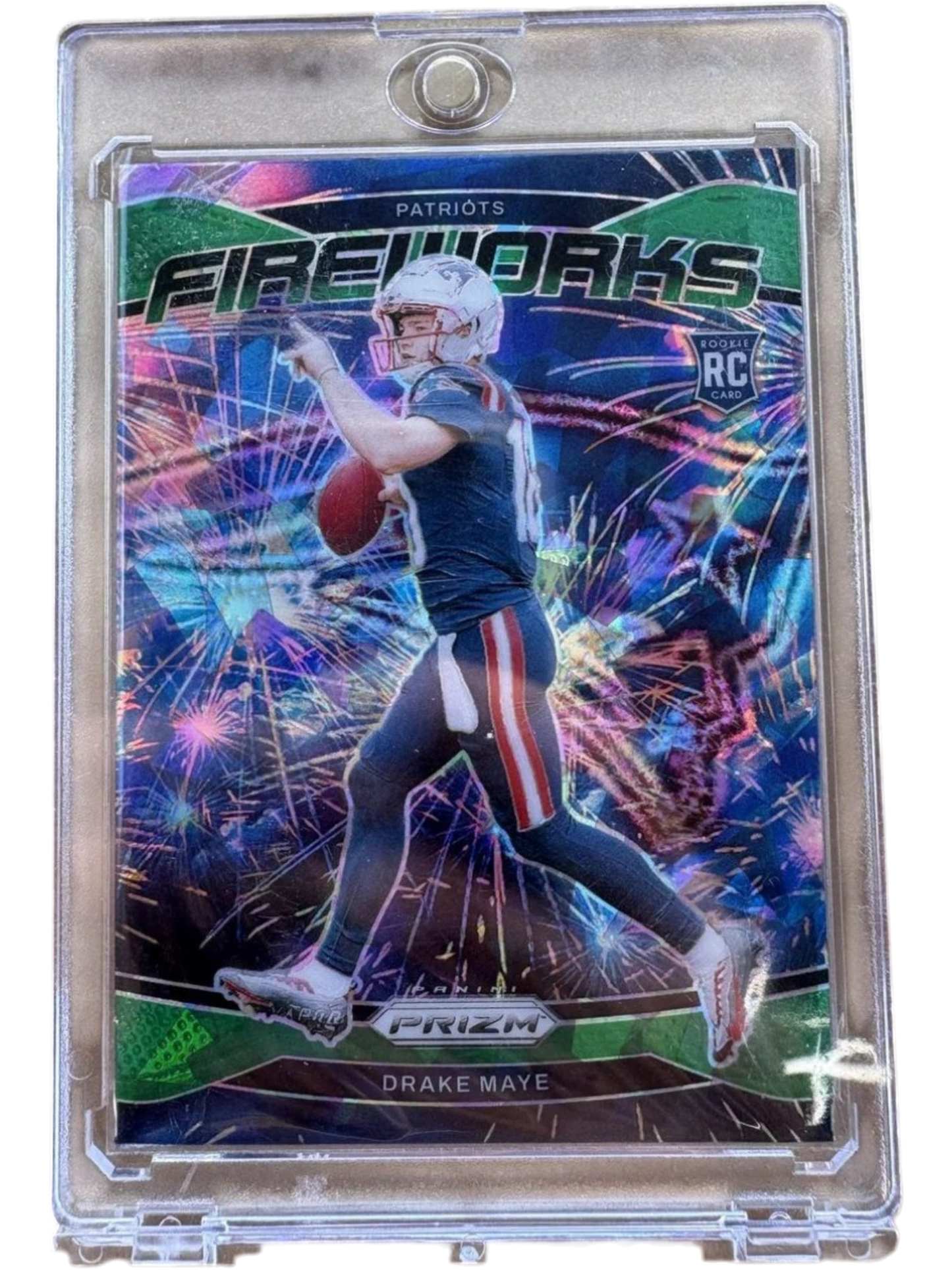 Panini 2024 Prizm Fireworks Green Ice Drake Maye RC — normalized