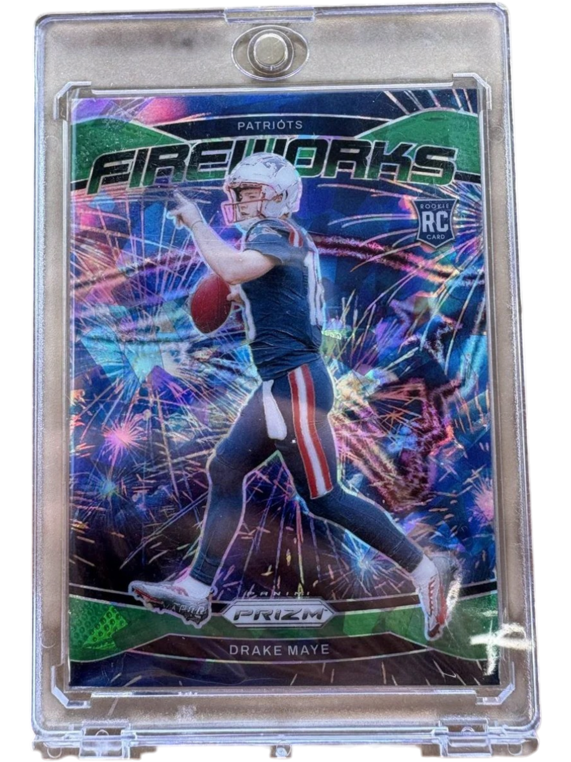 Panini 2024 Prizm Fireworks Green Ice Drake Maye RC — normalized