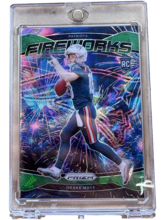 Panini 2024 Prizm Fireworks Green Ice Drake Maye RC — normalized