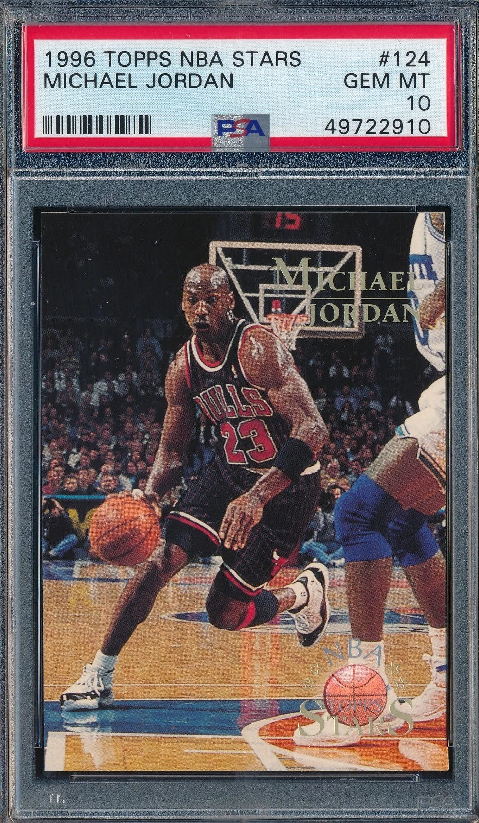 Topps 1996 NBA Stars Michael Jordan #124 Chicago Bulls PSA 10 Gem Mint