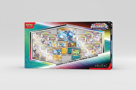 Prismatic Evolutions Lucario ex & Tyranitar ex Premium Collection (Sam's Club)
