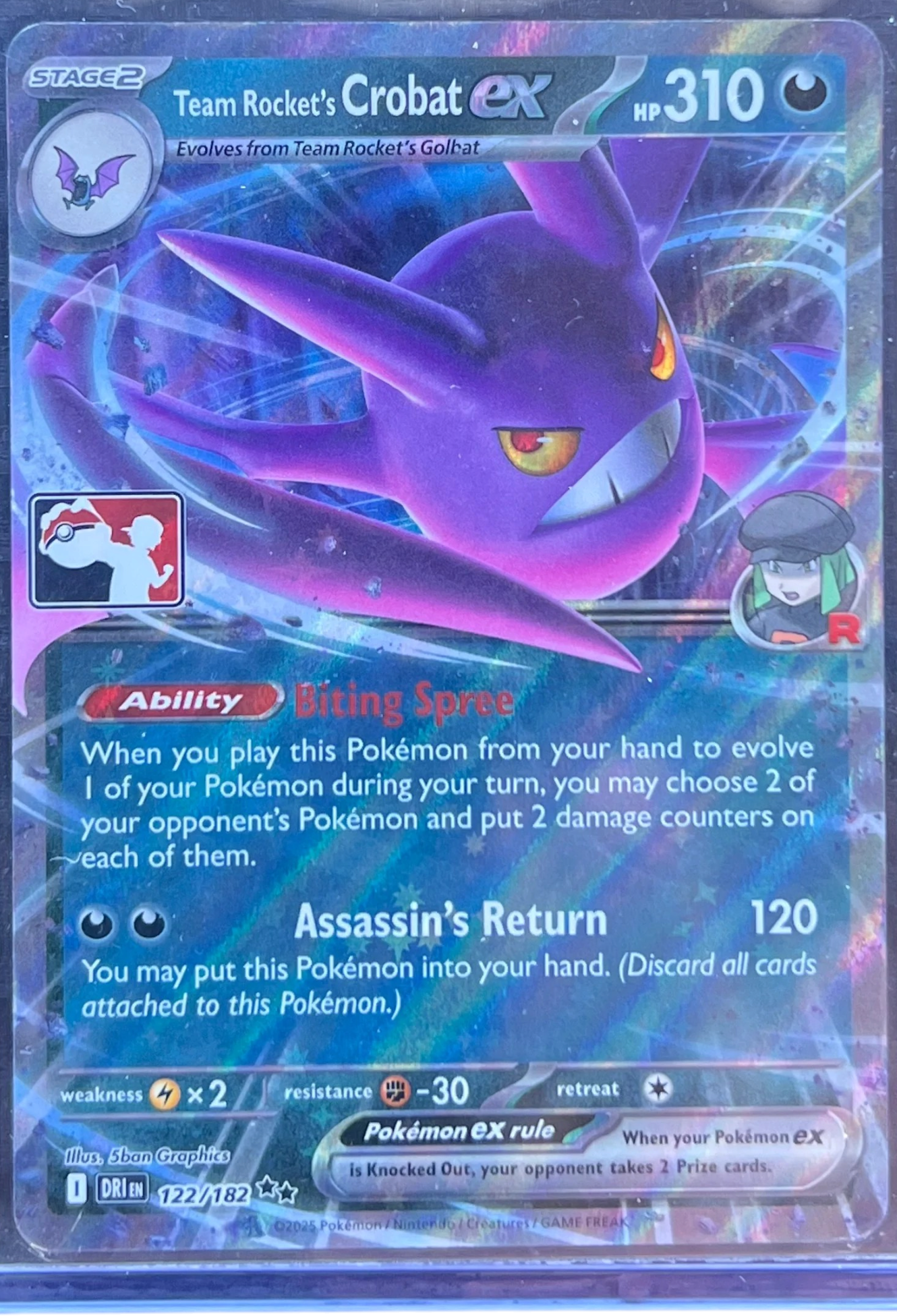 Team Rocket's Crobat ex - 122/182 - Prize Pack Series Cards — normalized