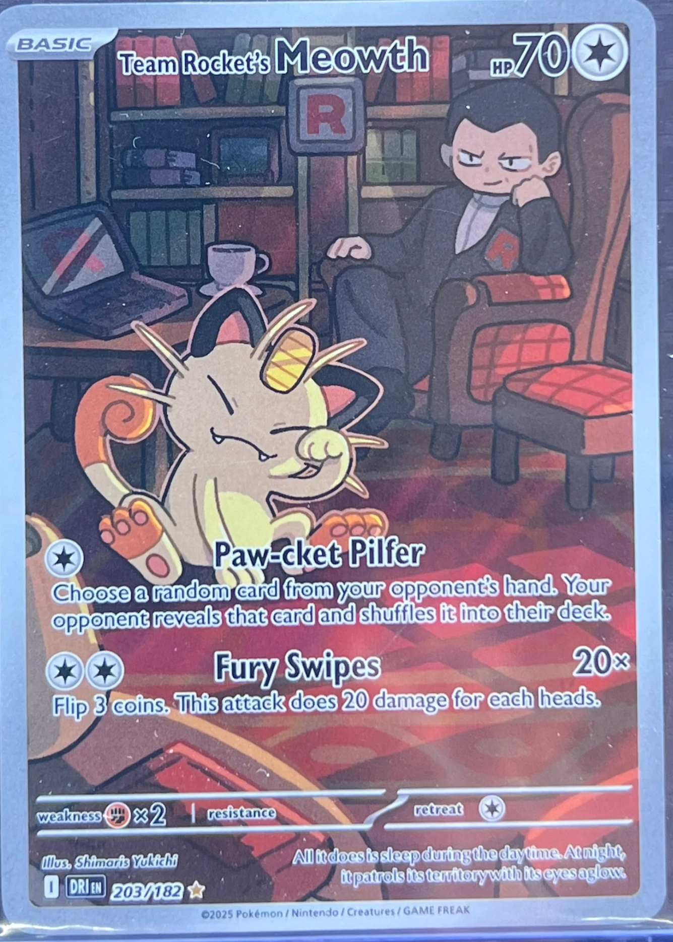 Team Rocket's Meowth - 203/182 - SV10: Destined Rivals (DRI) — normalized