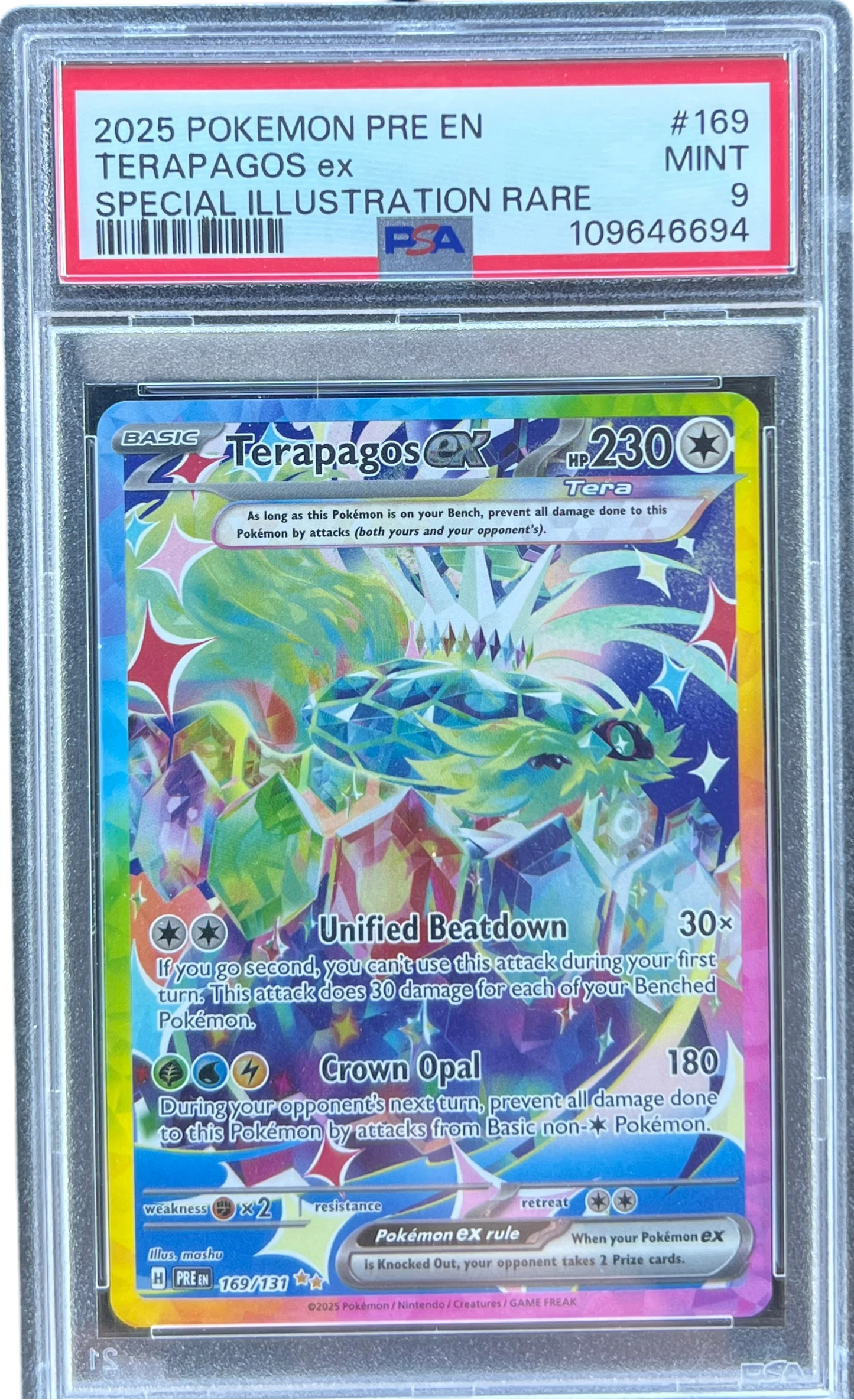 Terapagos ex - 169/131 - SV: Prismatic Evolutions (PRE) PSA 9 — normalized