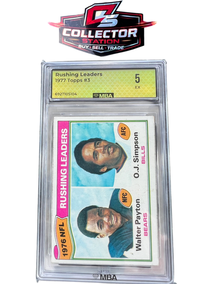 Topps 1977 Rushing Leader OJ Simpson & Walter Payton #3 MBA 5 — normalized