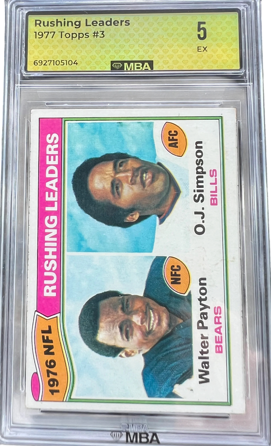 Topps 1977 Rushing Leader OJ Simpson & Walter Payton #3 MBA 5 — normalized