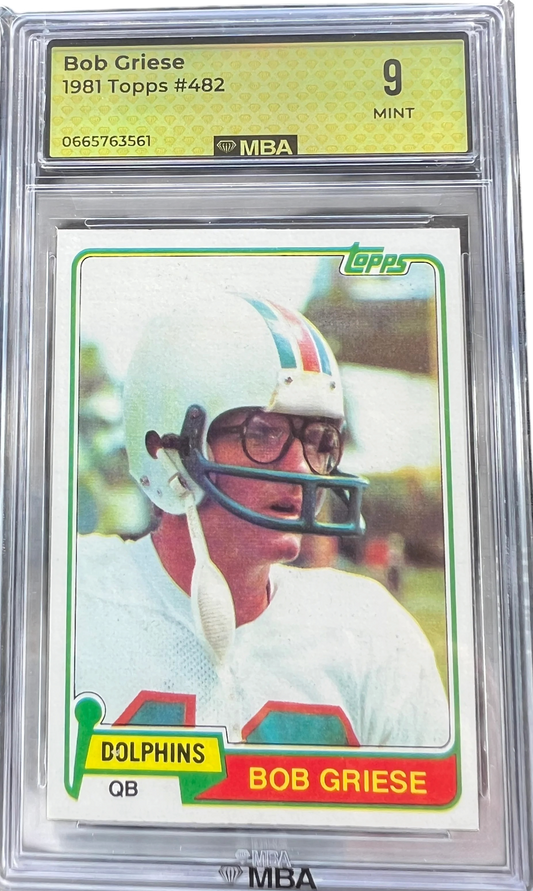 Topps 1981 Bob Griese #482 MBA 9 — normalized