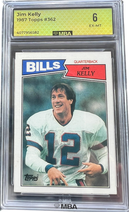 Topps 1987 Jim Kelly #362 MBA 6 — normalized