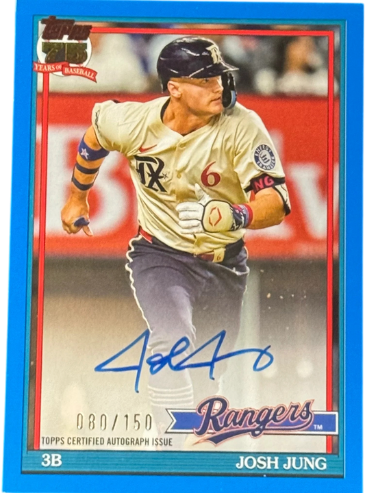 Topps 2026 Series 1 Josh Jung Rangers Blue Auto 1991 Insert #91A-JJU /150 — normalized