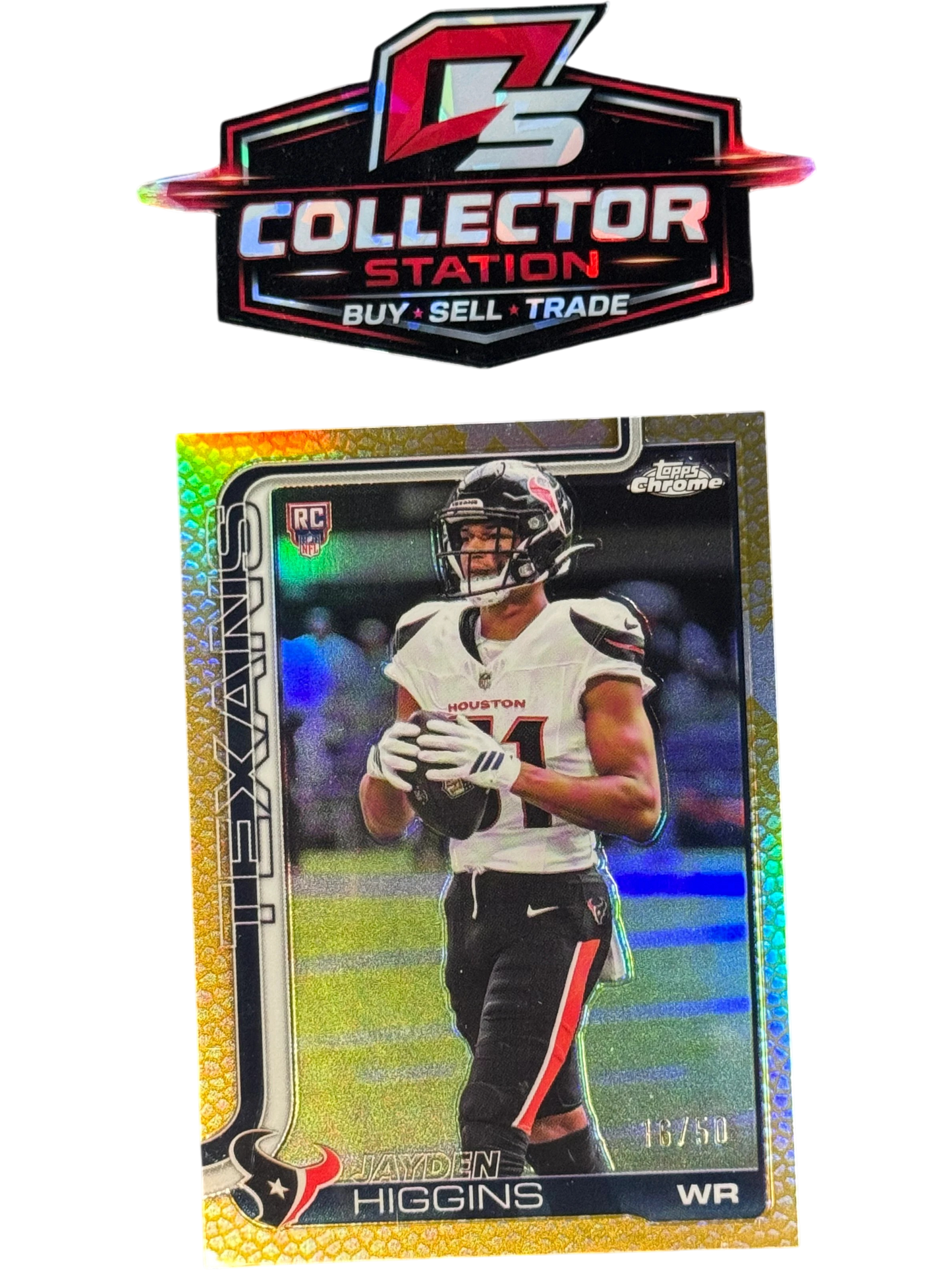 Topps Chrome Football 2025 Jayden Higgins Rookie Gold /50 #343 — normalized