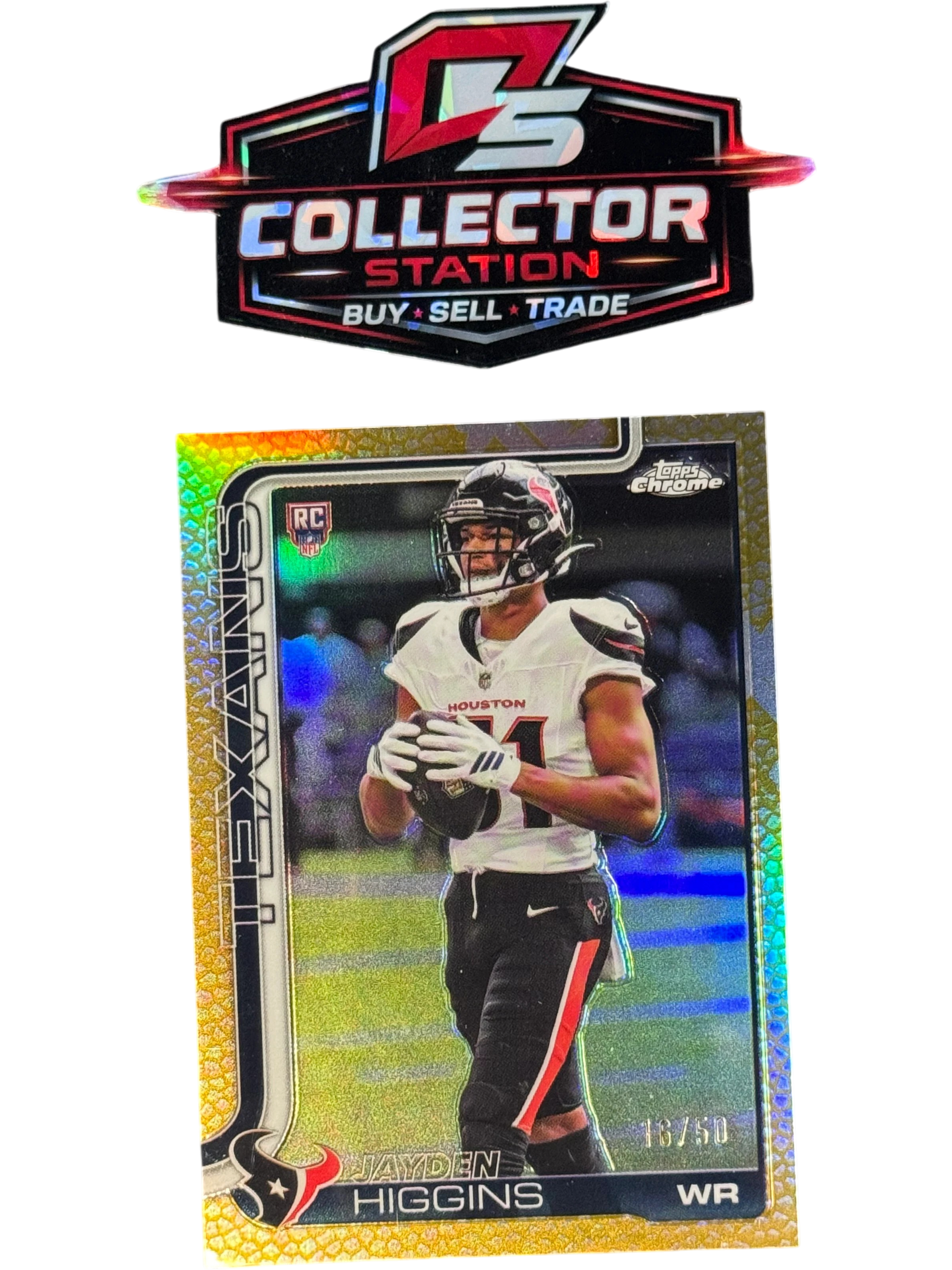 Topps Chrome Football 2025 Jayden Higgins Rookie Gold /50 #343 — normalized
