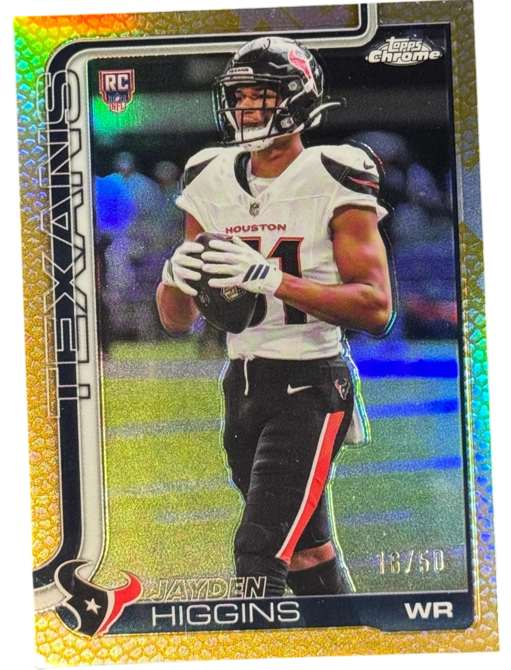 Topps Chrome Football 2025 Jayden Higgins Rookie Gold /50 #343 — normalized