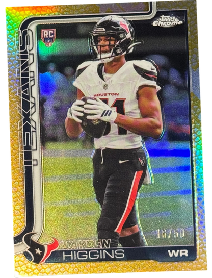 Topps Chrome Football 2025 Jayden Higgins Rookie Gold /50 #343 — normalized
