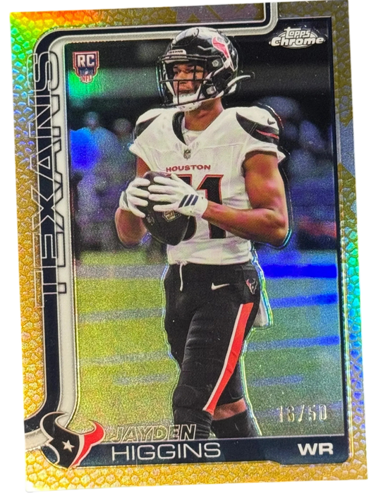 Topps Chrome Football 2025 Jayden Higgins Rookie Gold /50 #343 — normalized