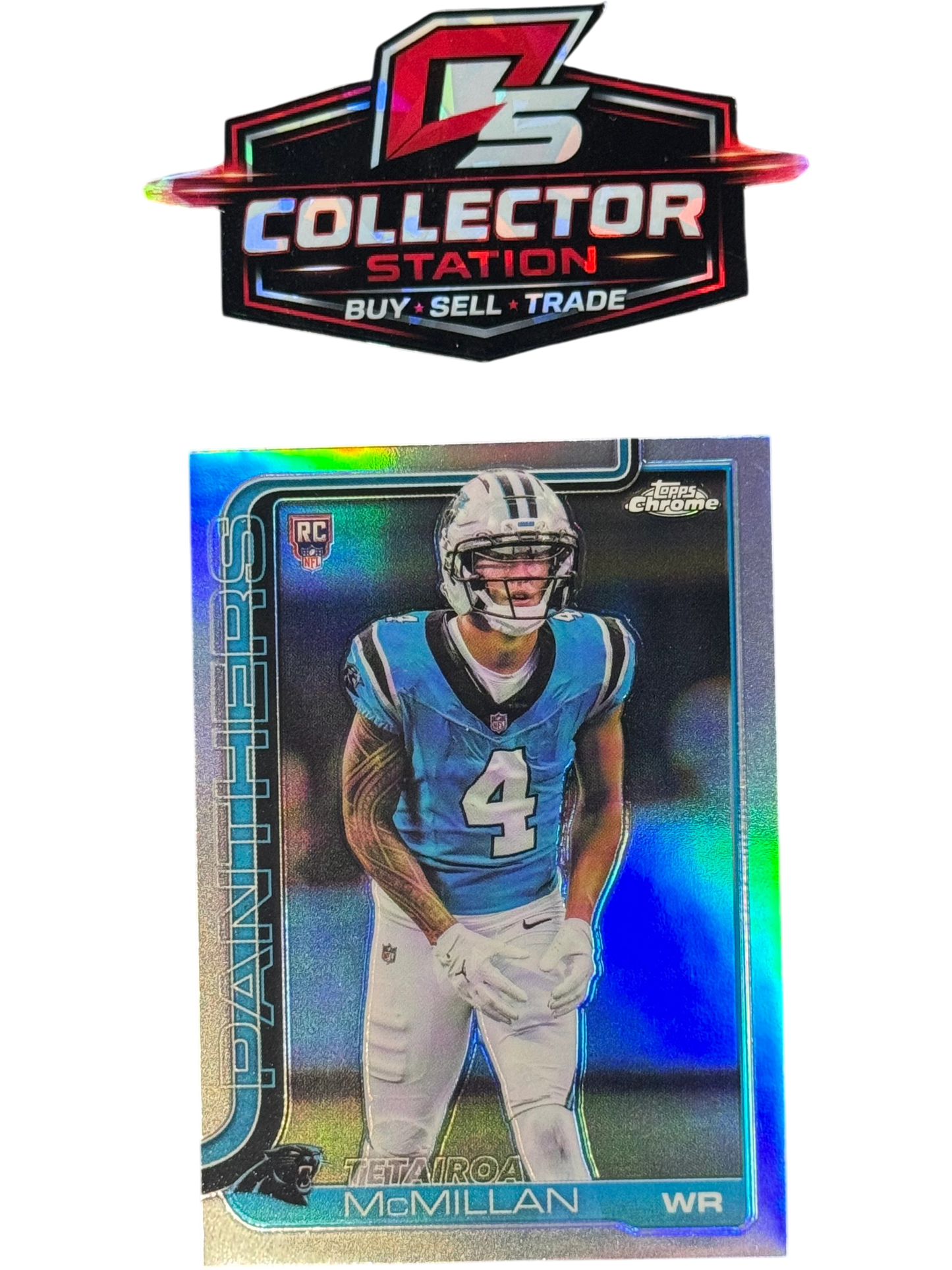2025 Topps Chrome Football-Tetairoa McMillan #326 Refractor RC Panthers — normalized