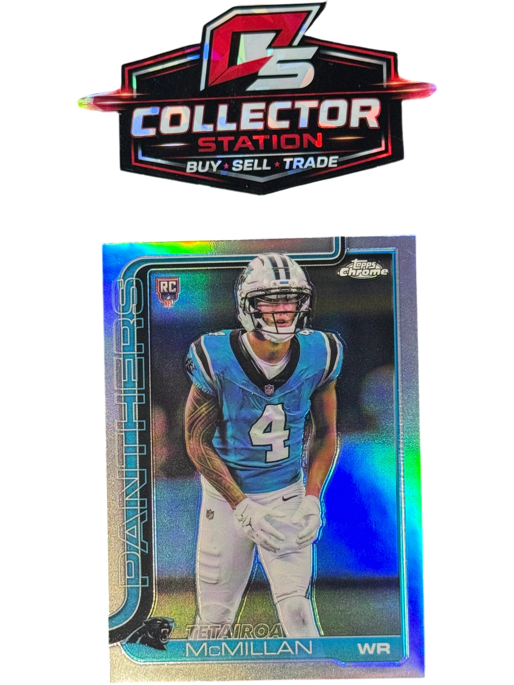 2025 Topps Chrome Football-Tetairoa McMillan #326 Refractor RC Panthers — normalized