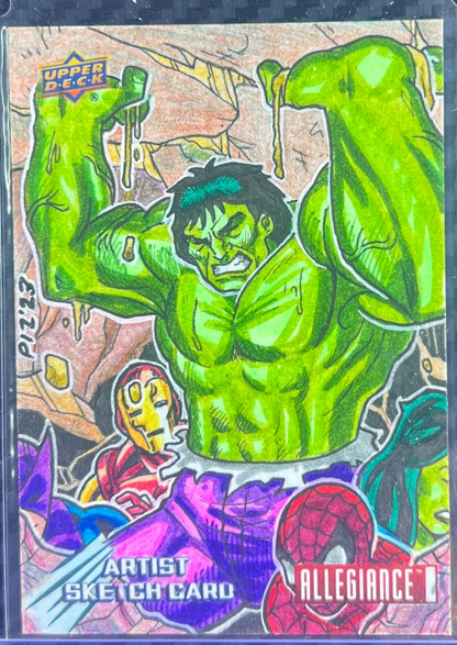 Upper Deck 2023 Marvel Allegiance Hulk Artist Sketch Card 1/1 (Artist: Ed Pirric) — normalized